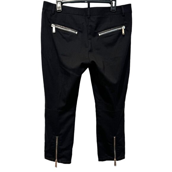DSquared2 Black Cropped Trousers Zip Calves 65% Wool Made in Italy EU 42/ US 10 - Picture 2 of 5